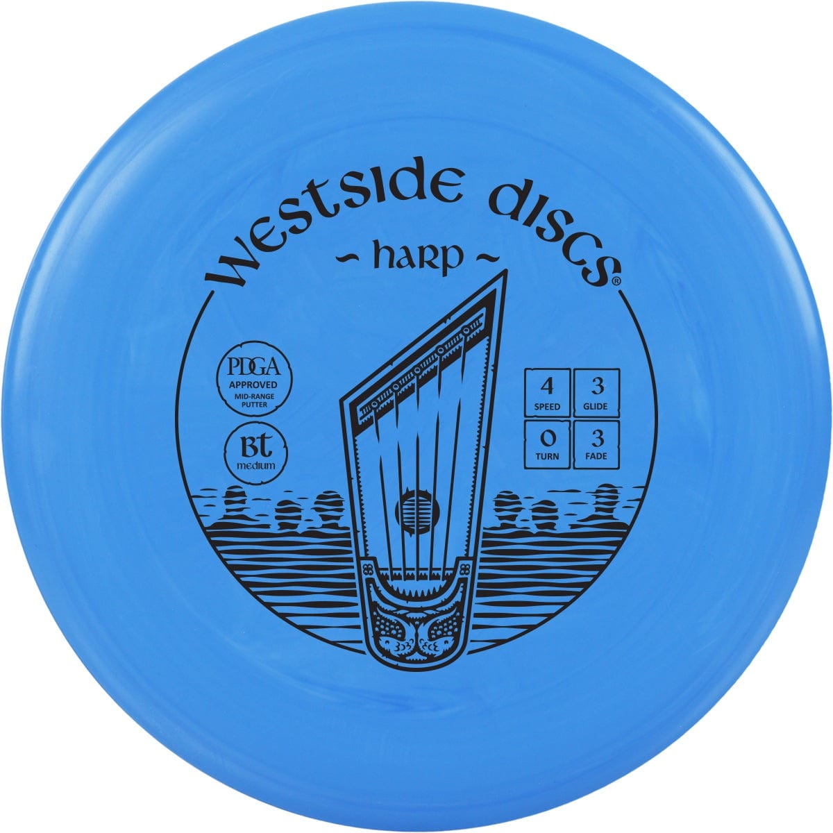 Blue Westside Discs Harp BT Medium Disc Golf Disc